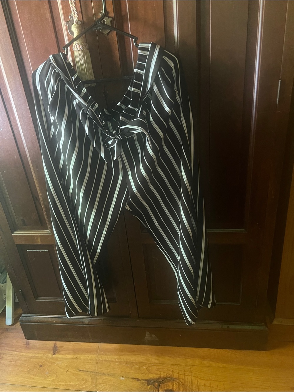 CHARLIE B stripped wide leg flowy pants